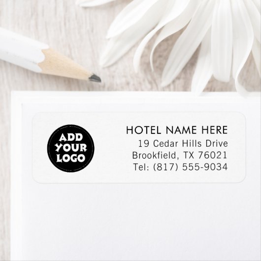 Custom Hotel Logo and Return Name Address  ラベル (インサイチュ)