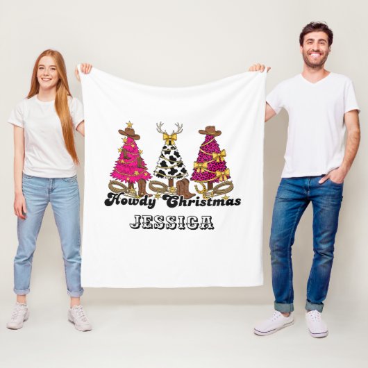 Custom Howdy Christmas Blanket フリースブランケット (インサイチュ)