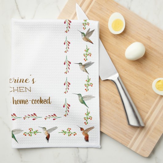 Custom Hummingbird  キッチンタオル (四つ折り)