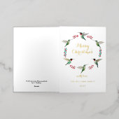 Custom Hummingbird Christmas Foil Holiday Card 箔シーズンカード (外側レイダウン)
