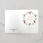 Custom Hummingbird Christmas Foil Holiday Card 箔シーズンカード (外側レイダウン)