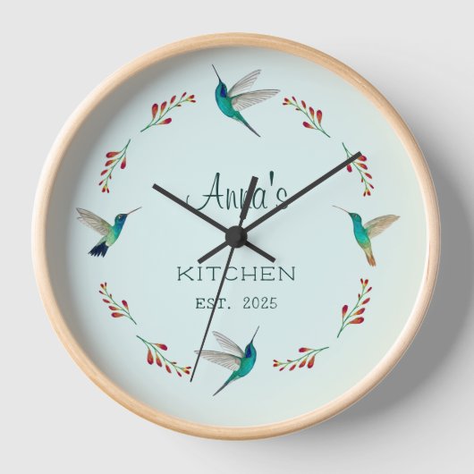 Custom Hummingbird  Clock 壁時計 (正面)