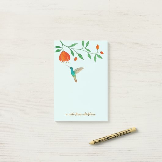 Custom Hummingbird Post-It Notes ポストイット (デスク上)
