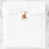 Custom Hummingbird Thanksgiving ラウンドシール (バッグ)