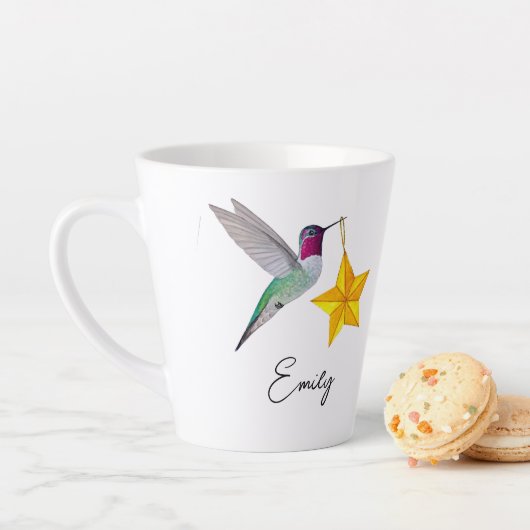 Custom Hummingbirds and Stars Latte Mug カフェラテマグ (インサイチュ)