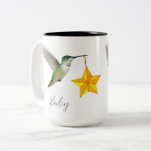 Custom Hummingbirds and Stars Two-Tone Coffee Mug ツートーンマグカップ (正面左)