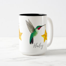 Custom Hummingbirds and Stars Two-Tone Coffee Mug ツートーンマグカップ