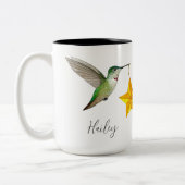 Custom Hummingbirds and Stars Two-Tone Coffee Mug ツートーンマグカップ (左)