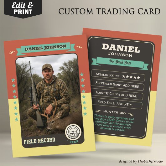 Custom Hunter Trading Card, Hunting Gifts Hunter  コーリングカード