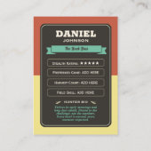 Custom Hunter Trading Card, Hunting Gifts Hunter  コーリングカード (裏面)