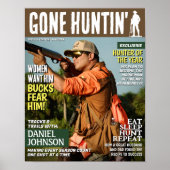 Custom Hunting Magazine Cover, Funny Hunting Gifts ポスター (正面)