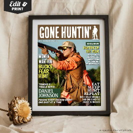 Custom Hunting Magazine Cover, Funny Hunting Gifts ポスター