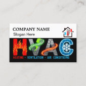 Custom HVAC Business Card with Company Logo & Slog 名刺 (正面)