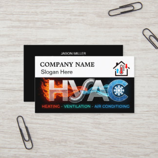 Custom HVAC Business Card with Company Logo slog 3 名刺