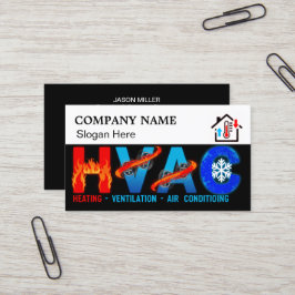 Custom HVAC Business Card with Company Logo slog 4 名刺