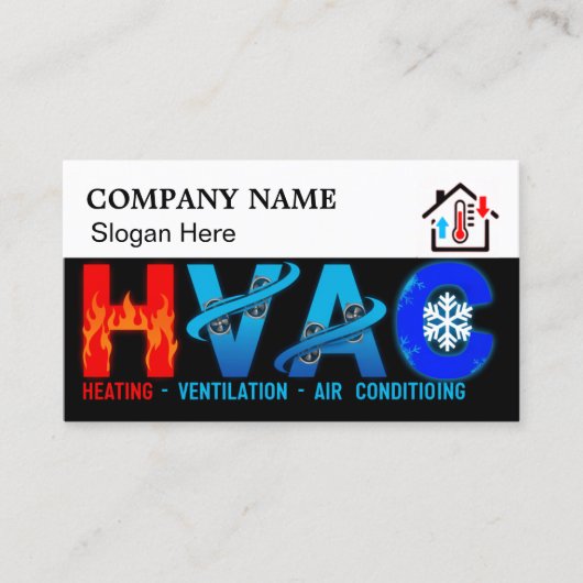 Custom HVAC Business Card with Company Logo slog 5 名刺 (正面)