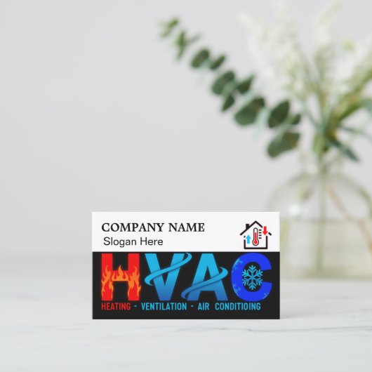Custom HVAC Business Card with Company Logo slog 6 名刺 (スタンド正面)