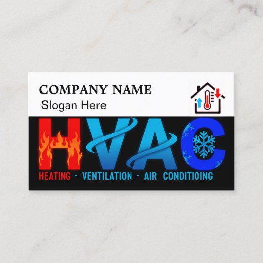 Custom HVAC Business Card with Company Logo slog 6 名刺 (正面)