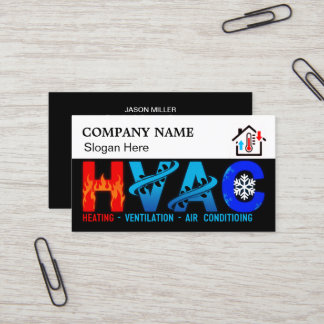 Custom HVAC Business Card with Company Logo slog 7 名刺
