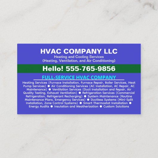 Custom HVAC Company Logo Qr Code | Professional AC 名刺 (裏面)
