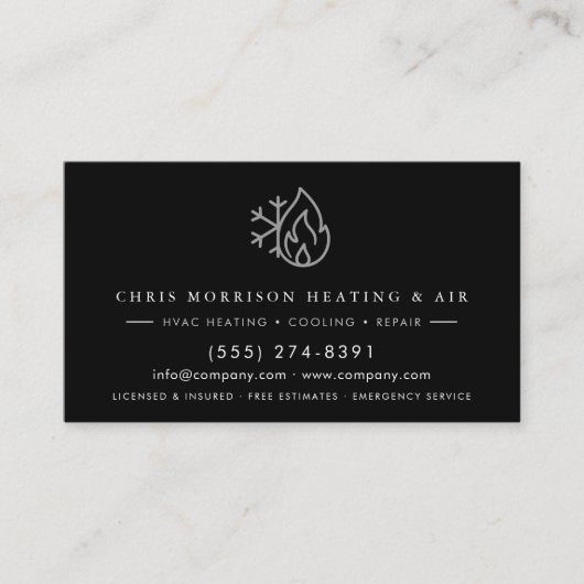 Custom HVAC Services Company 名刺 (正面)