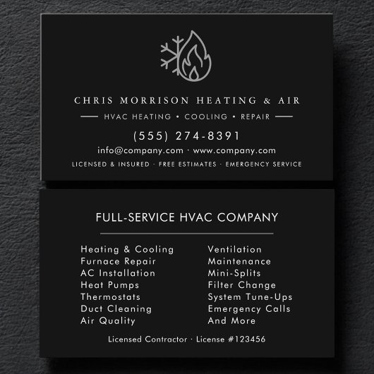 Custom HVAC Services Company 名刺