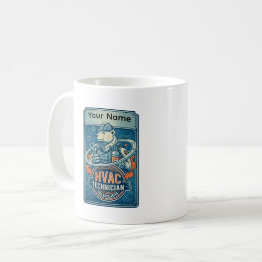 Custom HVAC Technician Cool Polar Bear Mug コーヒーマグカップ (正面左)