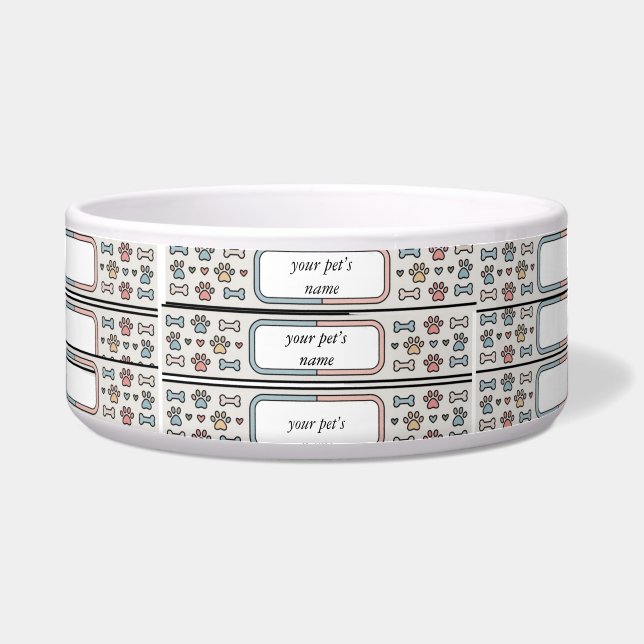 Custom Hygge Pet Bowl Personalized Dog or Cat Food ボウル (正面)