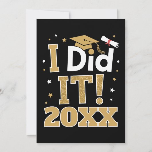 Custom I Did It Gold Graduation Graduate Class Of 招待状 (正面)
