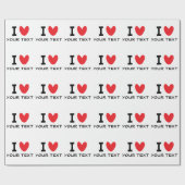 Custom I LOVE - I HEART template personalized ラッピングペーパー (フラット)