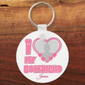 Custom I Love My Boyfriend – Add Photo & Name キーホルダー (正面)