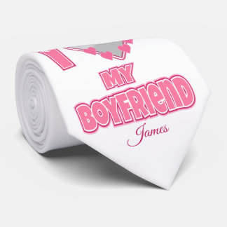 Custom I Love My Boyfriend – Add Photo & Name ネクタイ