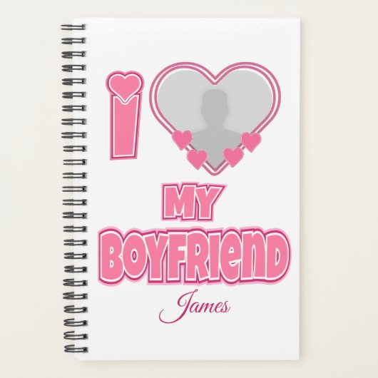 Custom I Love My Boyfriend – Add Photo & Name プランナー手帳 (正面)