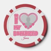 Custom I Love My Boyfriend – Add Photo & Name ポーカーチップ (裏面)
