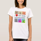 Custom I LOVE MY DOG Pop Art Pet Lover Tシャツ (正面)