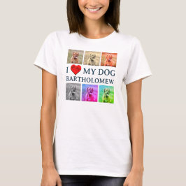 Custom I LOVE MY DOG Pop Art Pet Lover Tシャツ