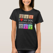 Custom I LOVE MY DOG Pop Art Pet Lover Tシャツ (正面)