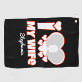 Custom I Love My Wife – Add Name & Photo ゴルフタオル (横)