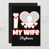 Custom I Love My Wife – Add Name & Photo シーズンカード (正面/裏面)