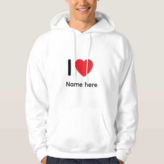 Custom I Love You Hoodie – Personalized Name Heart パーカ (正面)