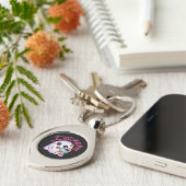 Custom "I Scream" Ghost with Ice Cream Cone Art キーホルダー (側面)