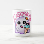 Custom "I Scream" Ghost with Ice Cream Cone Art コーヒーマグカップ (中央)