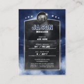 Custom Ice Hockey Trading Card Blue Silver Stadium コーリングカード (裏面)