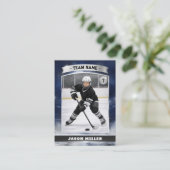 Custom Ice Hockey Trading Card Blue Silver Stadium コーリングカード (スタンド正面)