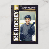 Custom Ice Hockey Trading Card, Gold Power Player コーリングカード (正面)