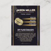 Custom Ice Hockey Trading Card, Gold Power Player コーリングカード (裏面)