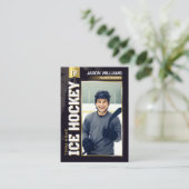 Custom Ice Hockey Trading Card, Gold Power Player コーリングカード (スタンド正面)