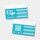 Custom identification badge with QR code and logo バッジ (正面＆裏面)