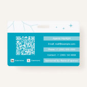 Custom identification badge with QR code and logo バッジ (裏面)