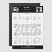 Custom Image Logo Black White 2026 Calendar Magnet (正面/裏面)